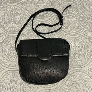 Corder London Black Leather Saddle Bag Crossbody Bag